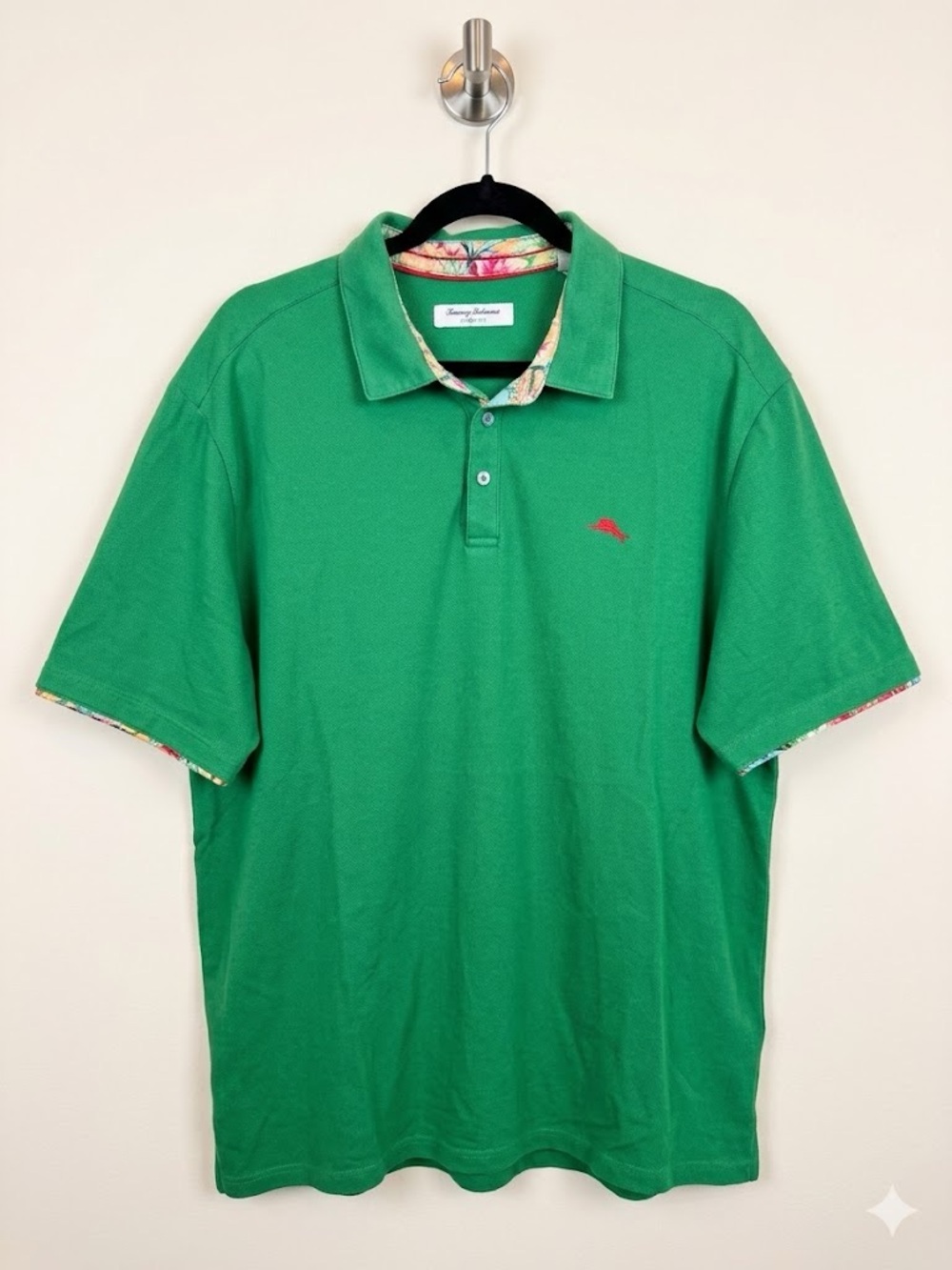 EUCTommy Bahama Bright Green Polo with Subtle Coral Logo - Picture 1 of 5